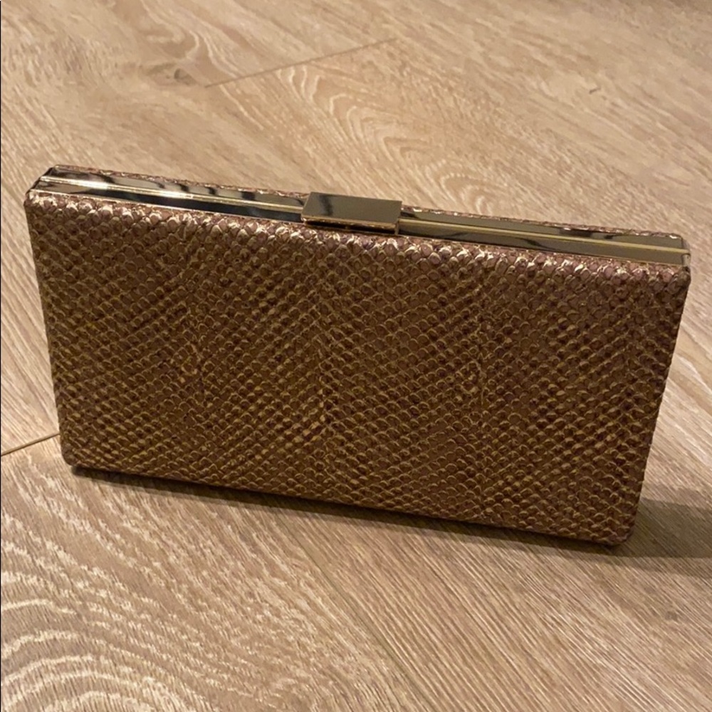 Banana Republic Gold Minaudiere Clutch